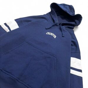 Champion Navy Hoodie Sweatshirt Athletic-wear
